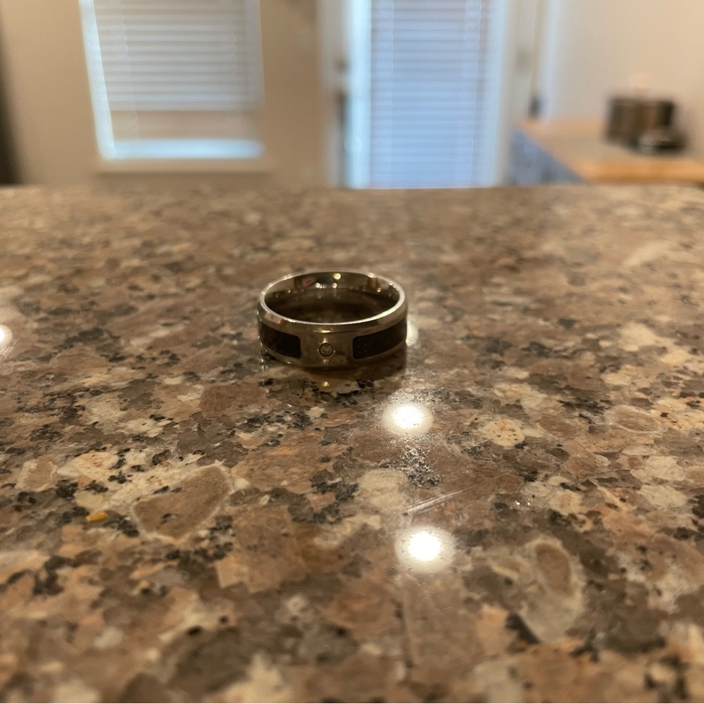 AXL Stainless Steel Diamond Accent Men's Wedding Band